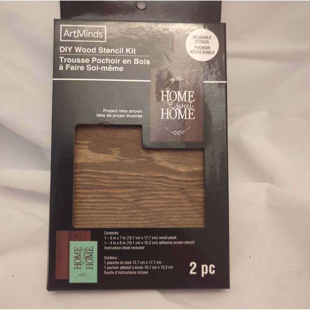 NIB ArtMinds Home Sweet Home DIY Craft Wood Stencil Kit Frame